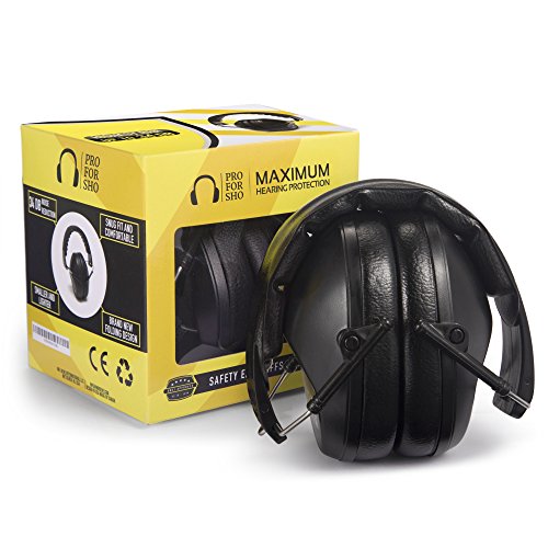 Pro For Sho 34dB NRR Hearing Protection Ear Muffs - Highest NRR in Compact Design, Noise Cancelling...