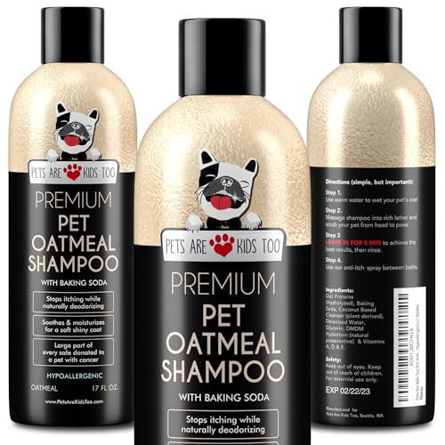 Pets Are Kids Too Oatmeal Dog Shampoo Baking Soda Hypoallergenic Anti Itch Moisturizing Soothing...