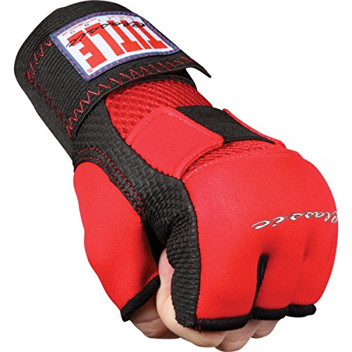 TITLE Classic Gel-X Glove Wraps, Red/Black, Medium