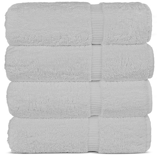 Chakir Turkish Linens Premium Cotton Absorbent Turkish Towels (Bath Towel - Set of 4, White)