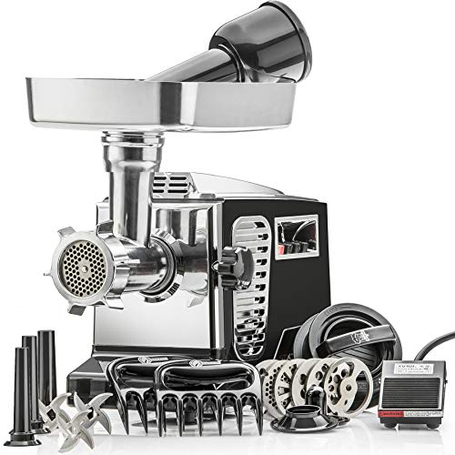 STX Turboforce II 'Platinum' w/Foot Pedal Heavy Duty Electric Meat Grinder & Sausage Stuffer: 6...