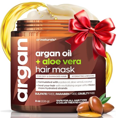 Artnaturals Argan Hair Mask Conditioner - (8 Oz/226g) - Deep Conditioning Treatment - Organic Jojoba...