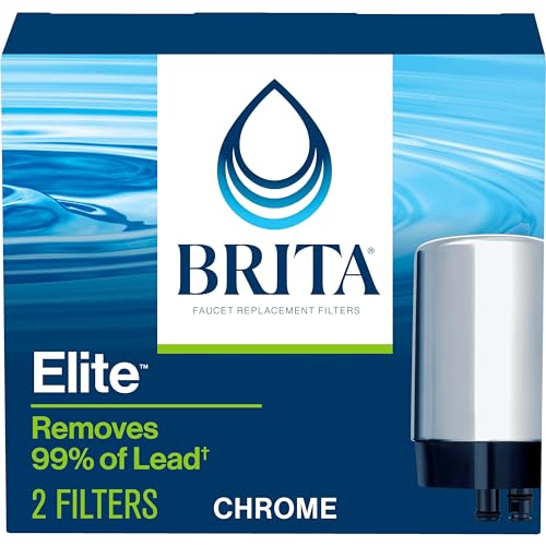Brita Faucet Mount System Replacement Filter, Reduces Lead, Made Without BPA, Chrome, 2 Count