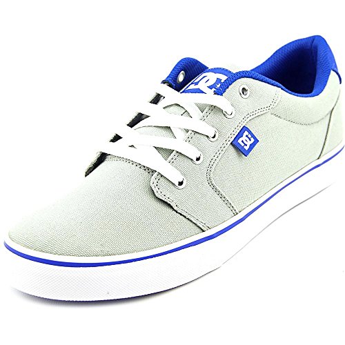 DC Men's Anvil TX Skate Shoe, Grey/Blue, 7 M US