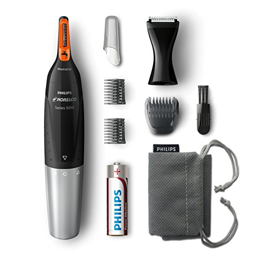 Philips Norelco Nose Hair Trimmer 5100, NT5175/42, Washable Mens Precision Groomer for Nose, Ears,...