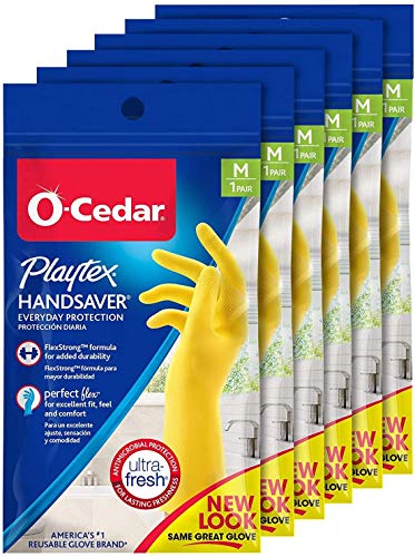 Playtex HandSaver Rubber Gloves for Kitchen and Household Cleaning (6 Pairs), Small