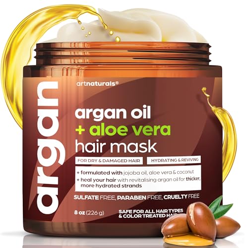 Artnaturals Argan Hair Mask Conditioner - (8 Oz/226g) - Deep Conditioning Treatment - Organic Jojoba...