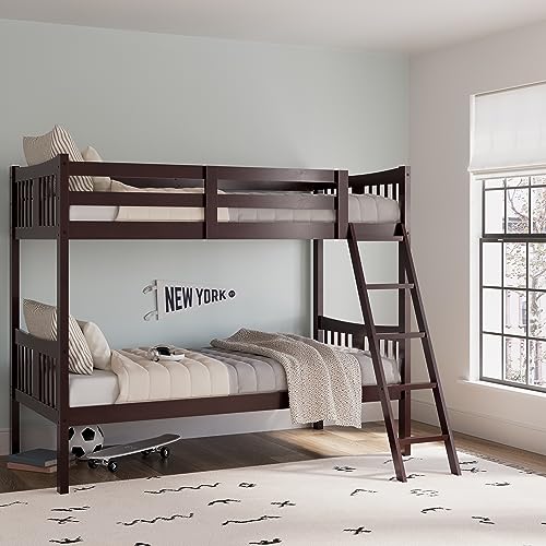 Storkcraft Caribou Bunk Bed Twin Over Twin Bunk Bed (Espresso) - GREENGUARD Gold Certified, Twin...