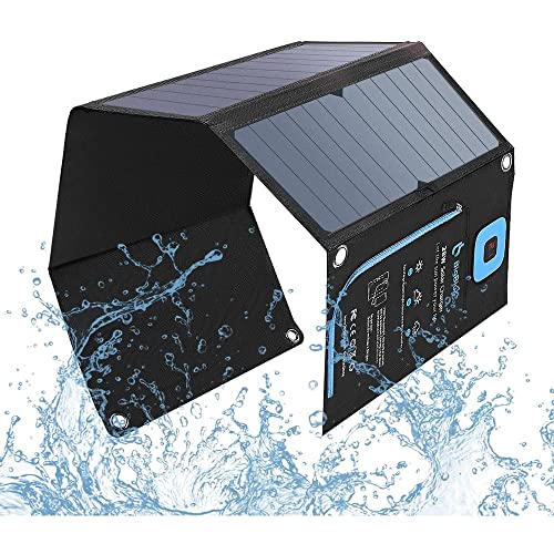 BigBlue Portable Solar Charger 28W with Digital Ammeter,25.4% High-Efficiency, USB-A/USB-C Ports,...