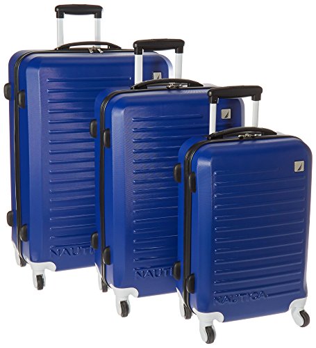 Nautica 3 Piece Hardside 4-Wheeled Luggage Set, Cobalt Blue