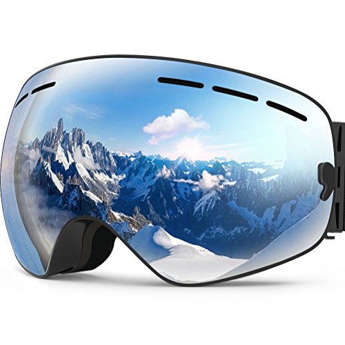 ZIONOR X Ski Snowboard Snow Goggles OTG Design for Men & Women with Spherical Detachable Lens UV...