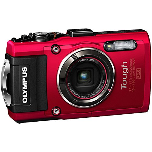 OM SYSTEM OLYMPUS TG-4 16 MP Waterproof Digital Camera with 3-Inch LCD (Red)