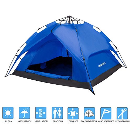 OUTCAMER YUEBO Instant Family Tent 2-3 Person Automatic Pop Up Tents Waterproof Backpacking Tent for...