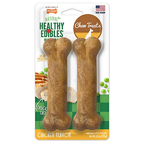 Nylabone Healthy Edibles All-Natural Long Lasting Chicken Flavor Dog Chew Treats 2 count Chicken...
