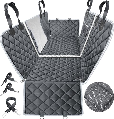 URPOWER 6-in-1 Dog Car Seat Cover for Back Seat, Waterproof Dog Car Hammock with Mesh Window & Side...
