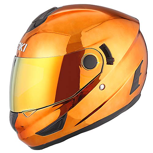 NENKI Helmets NK-852 Full Face Motorcycle Helmets Dot Approved With Dual Visors (Large, Chrome...