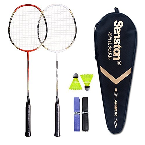 Senston 2 Player Badminton Racket Set Double Rackets - Including 1 Badminton Bag/2 Rackets/2...