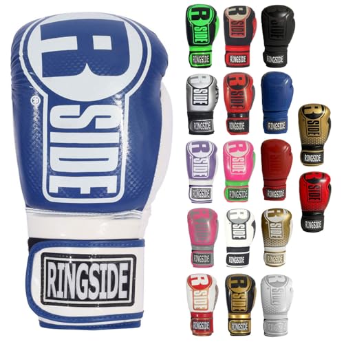 Ringside Unisex Adult FTG1 BL/WH S/M Boxing Gloves, Blue/White, S/M US