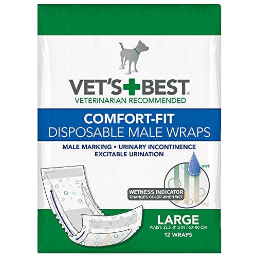 Vet’s Best Comfort Fit Disposable Male Dog Diapers | Absorbent Male Wraps with Leak Proof Fit |...