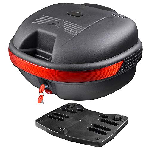 AHR 30L Motorcycle Trunk Black Top Case Tail Box Scooter Tour Motorcycle Storage Box Carrier with...