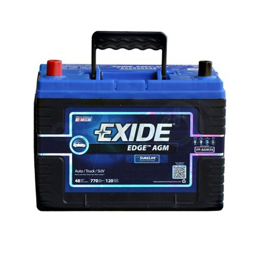 Exide Edge FP-AGM34 Flat Plate AGM Sealed Automotive Battery