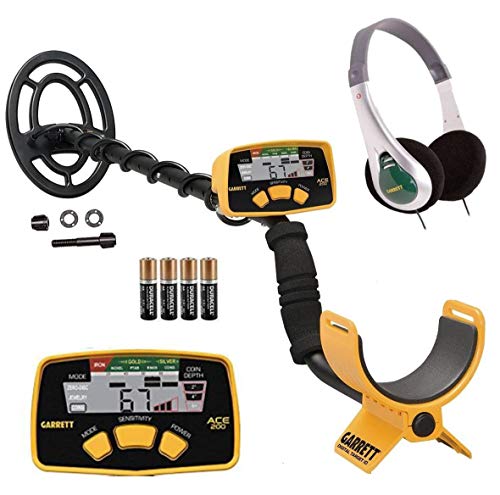 Garrett ACE 200 Metal Detector with Waterproof Search Coil and Treasure Sound Headphone