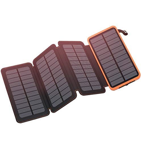 FEELLE Solar Charger Power Bank - 25000mAh Portable Phone Charger 3A Fast Charging External Battery...