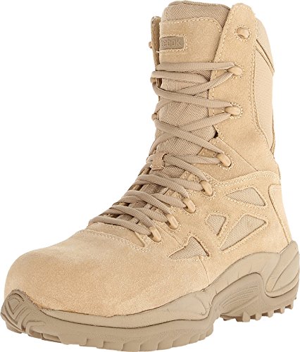 Reebok mens Rapid Response Rb Safety Toe 8' Stealth With Side Zipper Military & Tactical Boot,...