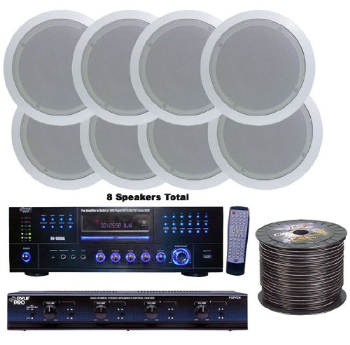 Pyle KTHSP85DV 4 Room Home In-Ceiling Speakers W/DVD/MP3 Amp System