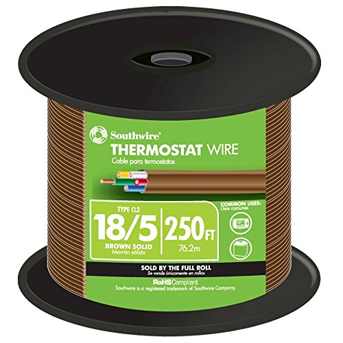 Southwire 64169644 250 ft. 18/5 Brown Solid CU CL2 Thermostat Wire