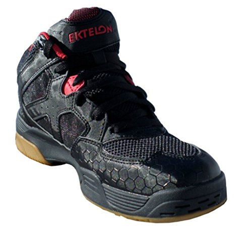 Ektelon Men's NFS Attack Black/Red Synthethic Mid Racquetball Shoes 10.5 D(M) US