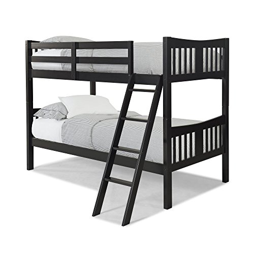 Storkcraft Caribou Solid Hardwood Twin Bunk Bed, Black