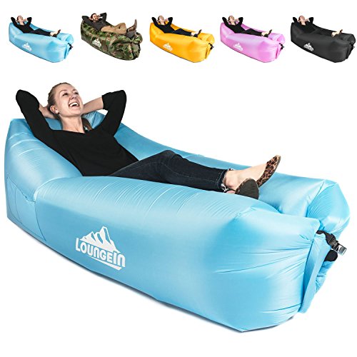KyRush It Inflatable Lounger air couch chair sofa pouch | Lazy hammock blow up bag | Lounge outdoor...