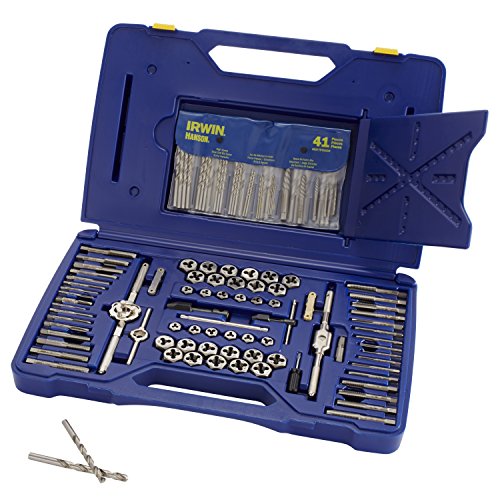 IRWIN Tools Hanson Machine Screw/Fractional/Metric Tap and Hex Die and Drill Bit Deluxe Set, 117...