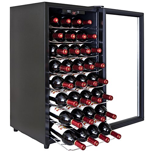 32 BTL Electric Wine Cooler Cellar Chiller Single Zone Blk AZ-ea45ec-75