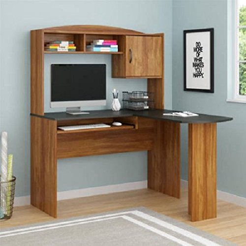 Computer Desk Corner L-shaped Ergonomic Study Table Hutch Home Office