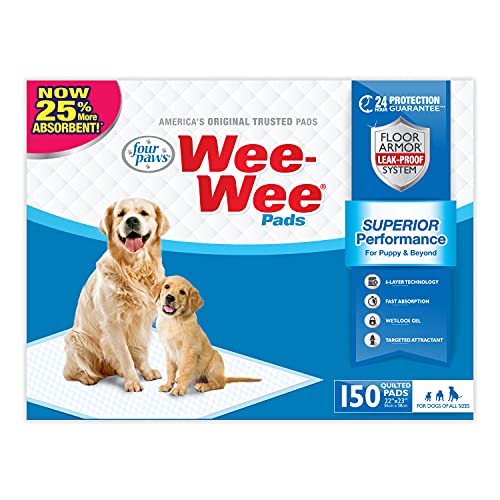 Four Paws Wee Wee Absorbent Pads for Dogs Standard 150 Count