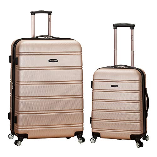 Rockland Melbourne Hardside Expandable Spinner Wheel Luggage, Champagne, 2 Piece (20/28)