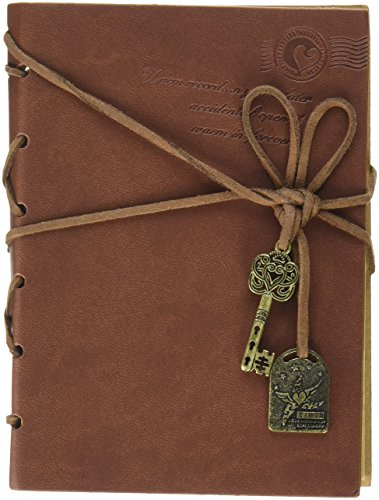 OliaDesign Diary String Key Leather Bound Notebook, Brown