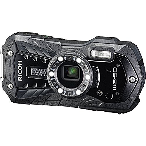 Ricoh WG-50 16MP Waterproof Still/Video Camera Digital with 2.7' LCD, (Black)