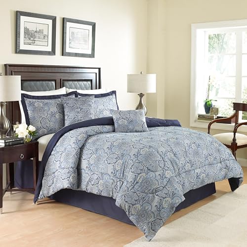 Waverly Traditions Paddock Modern Farmhouse Floral 6-Piece Comforter Set, All Season Bedding,...