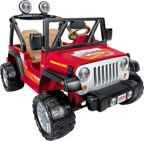 Power Wheels Jeep Wrangler Ride-On Battery Powered Vehicle with Charger & Storage Area for Preschool...