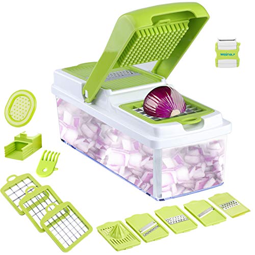 Vegetable Slicer Dicer WEINAS Food Chopper Cuber Cutter, Cheese Grater Multi Blades for Onion Potato...