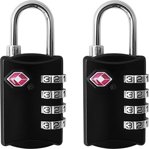 Desired Tools TSA Locks for Luggage, 2-Pc Durable Steel Padlock, Keyless Easy to Read 4-Digit...