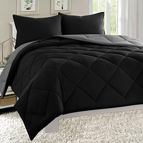 Elegant Comfort All Season Light Weight Down Alternative Reversible 3-Piece Comforter Set,...