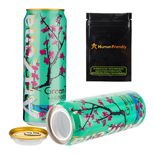 Arizona Green Tea Diversion Safe Stash Can w HumanFriendly Smell-Proof Bag