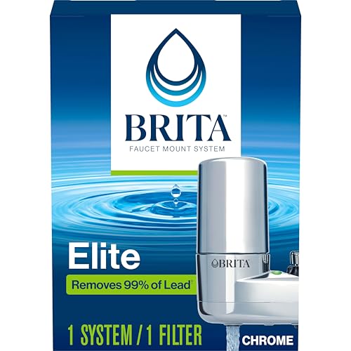 Brita Faucet Mount System, Water Faucet Filtration System with Filter Change Reminder, Reduces 99%...