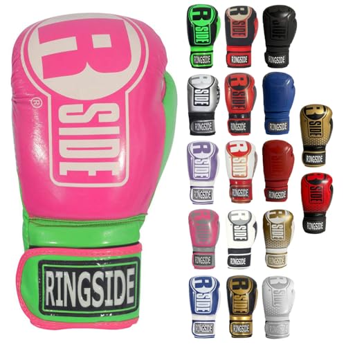 Ringside Unisex Adult FTG1 PK/LM L/XL Boxing Gloves, Pink/Lime, Large-X-Large US