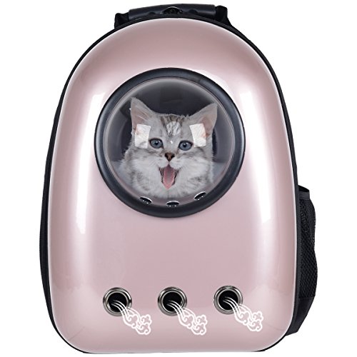 Giantex Astronaut Pet Cat Dog Puppy Carrier Travel Bag Space Capsule Backpack Breathable (Golden...