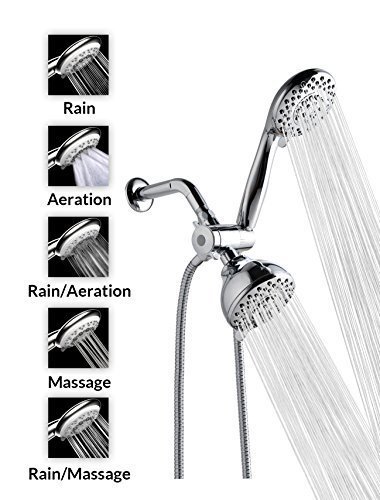 A-Flow8482; 5 Function Luxury 4” Showerhead - Chrome Finish/Enjoy an Invigorating & Luxurious...